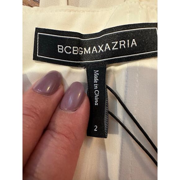 BCBG MaxAzria Women's Ruffle Cascade Maxi Dress Ivory Size 2 NWT Evening Gown - Picture 8 of 12